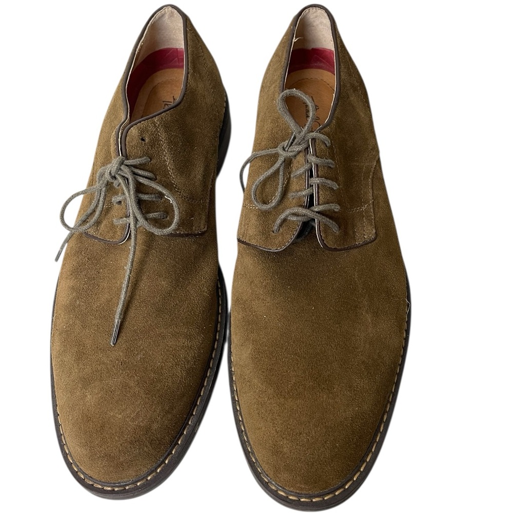 Thad Stuart Men’s Brown Sage Suede Leather Oxfords Lace Tie 10.5 Business Casual
